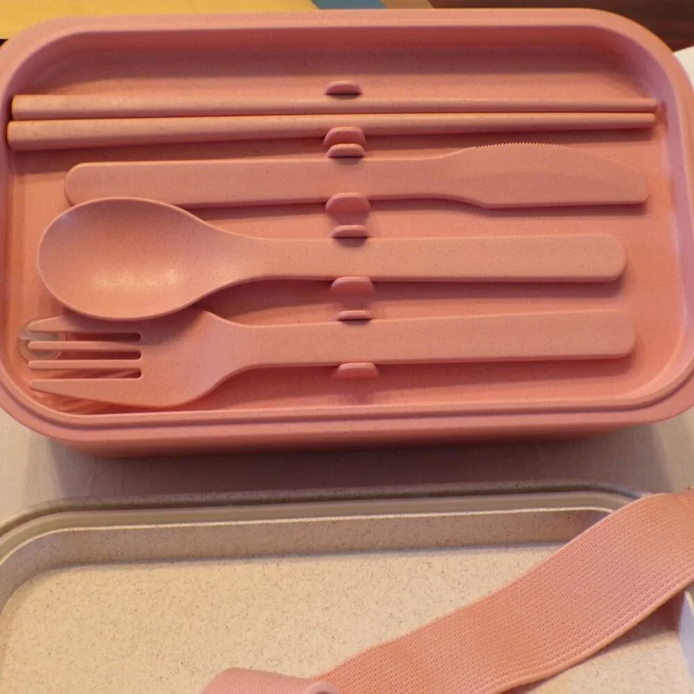 Our Place Layered Lunch Box with Clips + Utensils